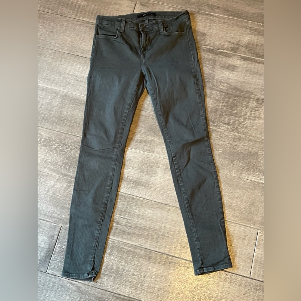 J Brand Super Skinny Dark Green Jeans Size 28